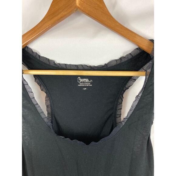 Bump in the Night Ruffle Trim Racerback Tank Black Size Small - Picture 2 of 4
